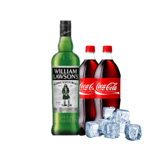 Pack Whisky 1 litro + Coca Cola e  gelo 1kg