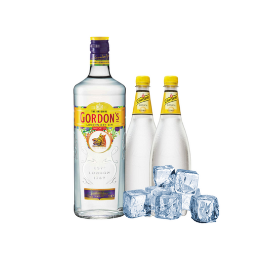 Pack Gin Gordons + Tônica e  Gelo 1kg